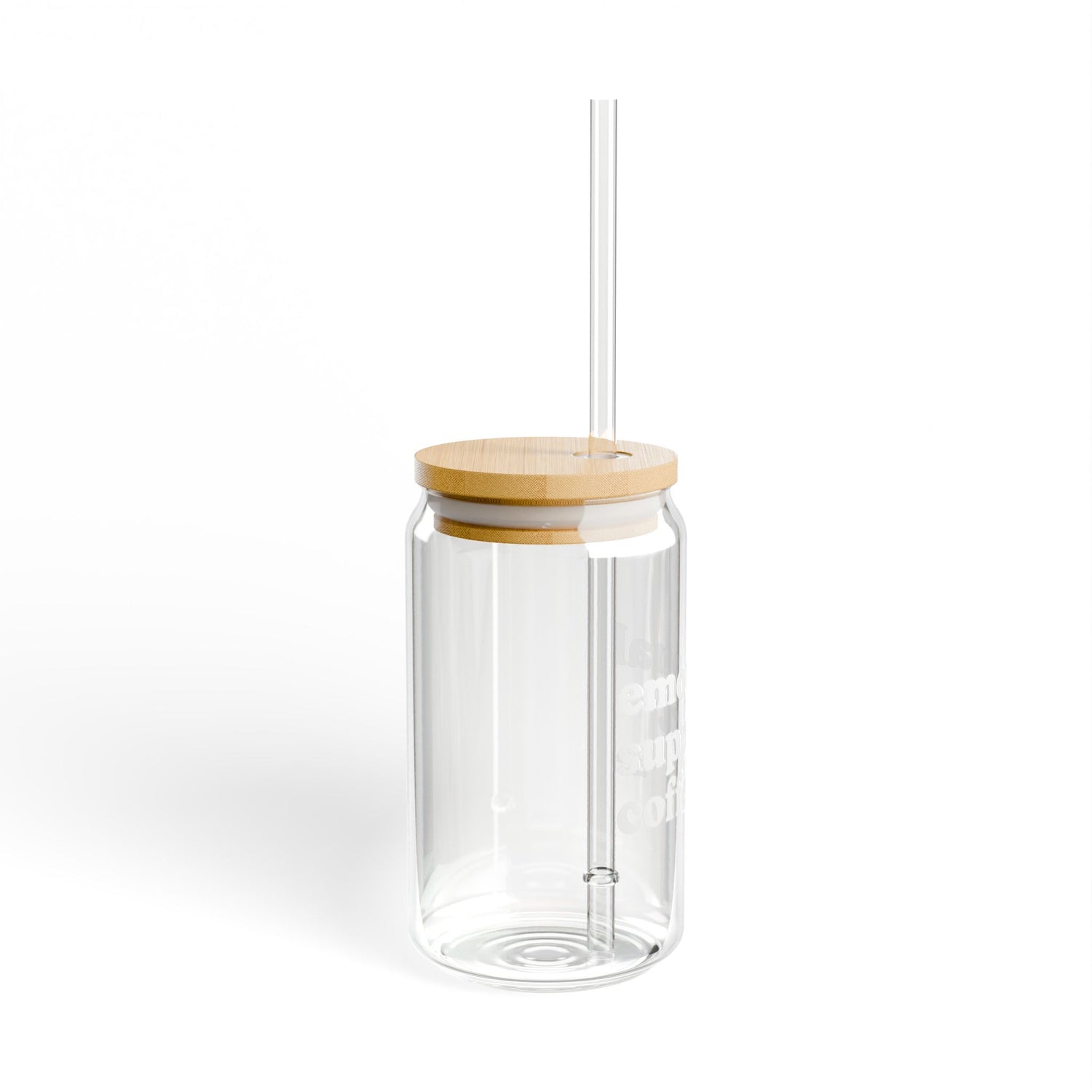 Emotional Support Coffee Sipper Glass, 16oz